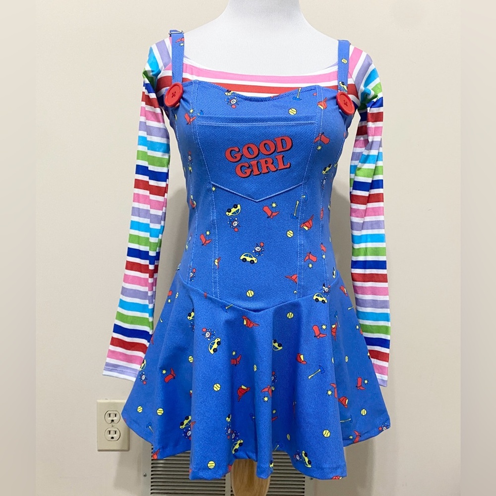 Dolls Kill Tricks N Treats Killer Doll Chucky Good Girl Costume Dress Set